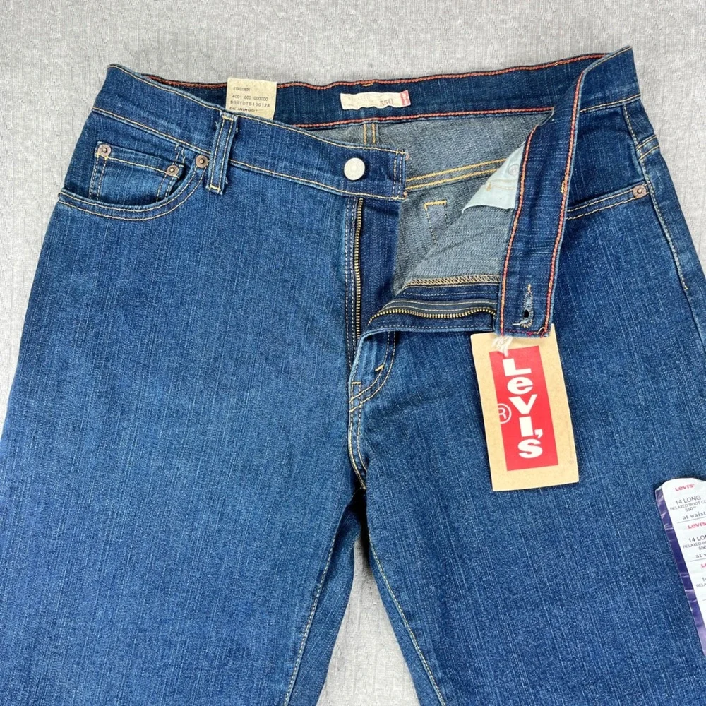 New Vintage Deadstock Levi 550 Relaxed Bootcut Jeans Women 14 Long Dark Wash‎
